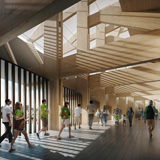 Stadio in legno per la Forest Green Rovers, Nailsworth, Regno Unito, progetto 2017 - Da realizzare © Render MIR