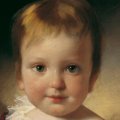 Friedrich von Amerling, 1803 Vienna - 1887 Vienna - Alexander Freiherr Vesque von Pttlingen da bambino, 1836, Olio su tela, 43 x 37 x 6 cm