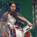 Josef Maria Auchentaller - Bunte Bnder (Ritratto di Maria), 1912, Olio su tela - Collezione privata