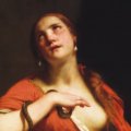 Guido Cagnacci - Cleopatra, olio su tela, cm. 91,5 x 72,5, Bologna - Collezione privata