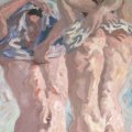 Carlo Levi - Due uomini che si spogliano, 1935 - Olio su tela, cm 149 x 98 - Roma, Fondazione Carlo Levi