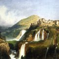 Ippolito Caffi - Cascate di Tivoli, 1857 - Olio su tela, cm 54 x 65 - Roma, Museo di Roma