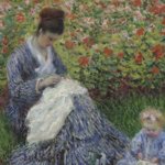 Claude Monet, Camille Monet e un bambino nel giardino dell'artista a Argenteuil, 1875 olio su tela, cm 55,3 x 64,7. Boston, Museum of Fine Arts