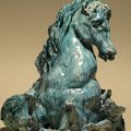 Aligi Sassu - Cavallino marino, 1939 - Scultura in maiolica - Dim: 27x23x25 cm