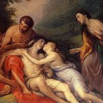 Giuseppe Carnovali detto Il Piccio - Aminta baciato da Silva, 1838, olio su tela