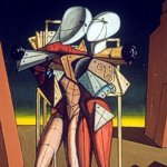 Giorgio De Chirico - Gli addii di Ettore e Andromaca, 1931, olio su tela, 60x30 cm - Roma, Galleria Nazionale di Arte moderna e contemporanea