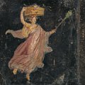 Serie di quattro menadi in svariati atteggiamenti (particolare) - Da Pompei, Villa di Cicerone, Pittura di III stile, Intonaco dipinto, cm 26,7 x 71,3 - Napoli, Museo Archeologico Nazionale