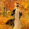 Pompeo Mariani, Autunno. Foglia caduta, 1906, olio su cartone