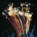 Mario Schifano - Senza titolo (Fibre ottiche), 1997 - Smalto e acrilico su tela pvc preparata al computer, dim: 200 x 150 cm - Collezione privata