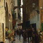 Telemaco Signorini - Il ghetto a Firenze, 1882 Olio su tela, cm. 96x66. Roma, Galleria Nazionale d'Arte Moderna ,Su concessione del Ministero per i Beni e le Attività Culturali