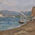 Niccol Cannicci, Bilance a Bocca d'Arno, 1895, olio su tela, cm 29x72