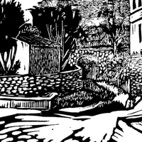 Portineria di San Lorenzo, 1942 - Linoleografia - Dim: 27,5 x 19,5 cm