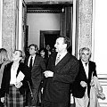 Lucio Amelio, al centro, all'inaugurazione della mostra Terrae Motus alla Reggia di Caserta. Una collezione di 71 opere ideata e voluta da Lucio Amelio subito dopo il sisma del 23 novembre 1980 e donata con un lascito testamentario per 99 anni alla Reggia di Caserta