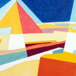 Federico Pfister / De Pistoris, Gizah, Piramide di Chefren II, 1972 (Disegno 1923), olio su tela, 70 x 100 cm