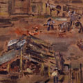 Filippo de Pisis, Cantiere a Milano, 1940, olio su tela, GAM Torino