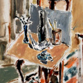 Filippo de Pisis, Interno dello studio, 1941, olio su tela 79,5 x 50 cm