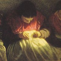 Angelo Morbelli: Le parche, 1904. Collezione privata