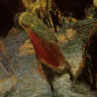 Carlo Carrà: Uscita dal teatro, olio su tela, 1909, Estorick Collection of Modern Italian Art, Londra