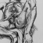 Lucian Freud - Uomo nudo sul letto, 1990 - Acquaforte - Dim: 69 x 54,2 cm
