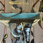 Damien Flood Dig 2012 olio su tela / oil on reversed black primed canvas 150 x 127 cm