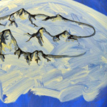 Damien Flood Cyclical Mountains 2011 olio su cotone / oil on cotton