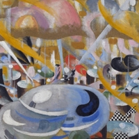 Giulio Evola - Five o'clock tea, 1917 olio su tela, 96x91 cm