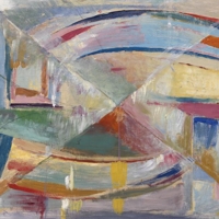 Romolo Romani - Prismi, olio e tempera su carta telata, 80,5x102 cm