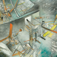 Roberto Sebastian Matta - Jai jeu (Il passo), 1956-1957, olio su tela, 206x297,5 cm
