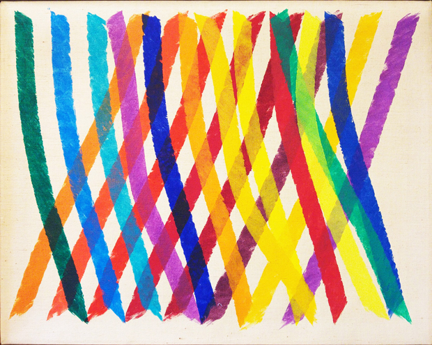 Piero Dorazio. Due fuochi, 1965. Olio su tela, cm 72 x 92