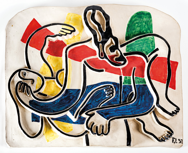 Fernand Léger. Deux femmes, 1952. Ceramica parzialmente smaltata, cm 37 x 43 x 6