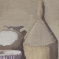 Giorgio Morandi: Natura morta,1948 olio su tela. Collezione Merlini