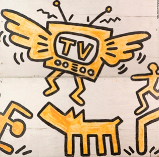 Keith Haring - Murale della Marquette University, Milwaukee, Wisconsin, 1983 - Fronte, uno dei pannelli - Keith Haring artwork � Keith Haring Foundation