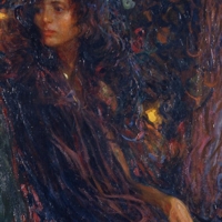 Plinio Nomellini, Lucilla (La Ninina), 1881-1889, olio su tela, 100 x 100 cm