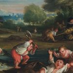 Faustino Bocchi (Brescia 1659 - 1741) - Nano assalito da un gambero e soccorso dai compagni - Tela - Padova, Musei Civici, Museo dArte, inv. 830