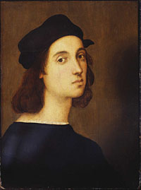 Raffaello Sanzio - Autoritratto, 1504 ca. - Olio su tavola - Firenze, Galleria degli Uffizi
