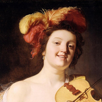 Gerrit van Honthorst - Il violinista, 1626 - Olio su tela, cm 84,5 x 66 - L'Aia, Royal Picture Gallery Mauritshuis