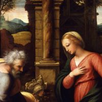 Perin Del Vaga - Sacra Famiglia e San Giovannino, 1520 - 1530 - Olio su tavola, 90 x 67 cm - Roma, Galleria Borghese