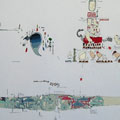 Baruchello - Teorico-pratica linguaggio e comportamenti, 1977 - Tecnica mista su alluminio, 50x50 cm