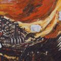 Enzo Cucchi, La deriva del vaso, 1984-85, olio su tela, cm 280 x 320