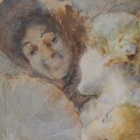 Giovanni Segantini, La mia famiglia, 1882 circa - Acquerello su carta, 31,5 x 23 cm - Collezione privata