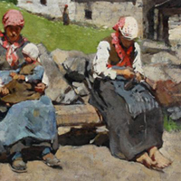 Uberto Dell'Orto - Al sole, 1887 - Olio su tela, 75 x 110 cm - Collezione privata, Courtesy Studio Arteidea