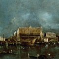 Francesco Guardi - Il Palazzo Ducale dal Bacino di San Marco - Olio su tela, 54,7x72 cm