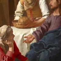 Jan Vermeer, Cristo in casa di Maria e Marta, 1654-1655 circa olio su tela, cm 158,5 x 141,5 Edimburgo, National Gallery of Scotland