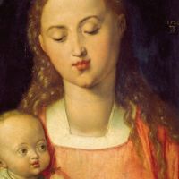 Albrech Drer, Madonna della pera, 1526, olio su tavola, cm. 43x31. Firenze, Galleria degli Uffizi