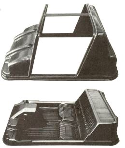 Scocca in abs di una city car prodotta intorno al 1970