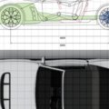 Nell'immagine, la Grifo IR10 con gli ingombri motore; la vettura  realizzata su telaio Corvette