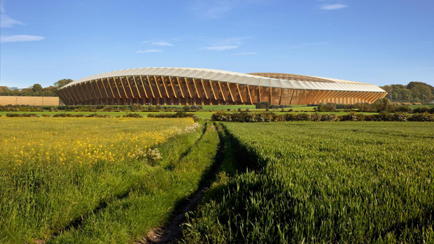 Zaha Hadid. Stadio in legno per la Forest Green Rovers, Inghilterra Zaha Hadid. Stadio in legno per la Forest Green Rovers, Inghilterra