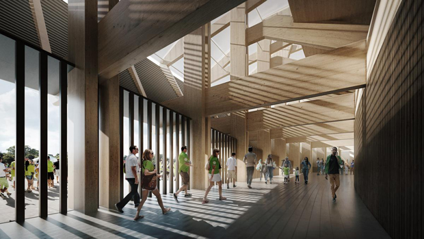 Zaha Hadid. Stadio in legno per la Forest Green Rovers, Inghilterra Zaha Hadid. Stadio in legno per la Forest Green Rovers, Inghilterra